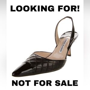 Manolo Blahnik Black Patent Leather Slingback Heels
